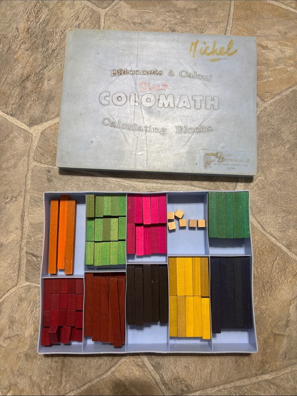 Vintage Colomath Wooden Calculating Blocks like the Cuisenaire Counting Rods